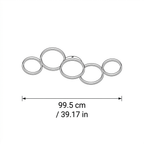 Deckenleuchte im modernen Metallring-Cluster-Design