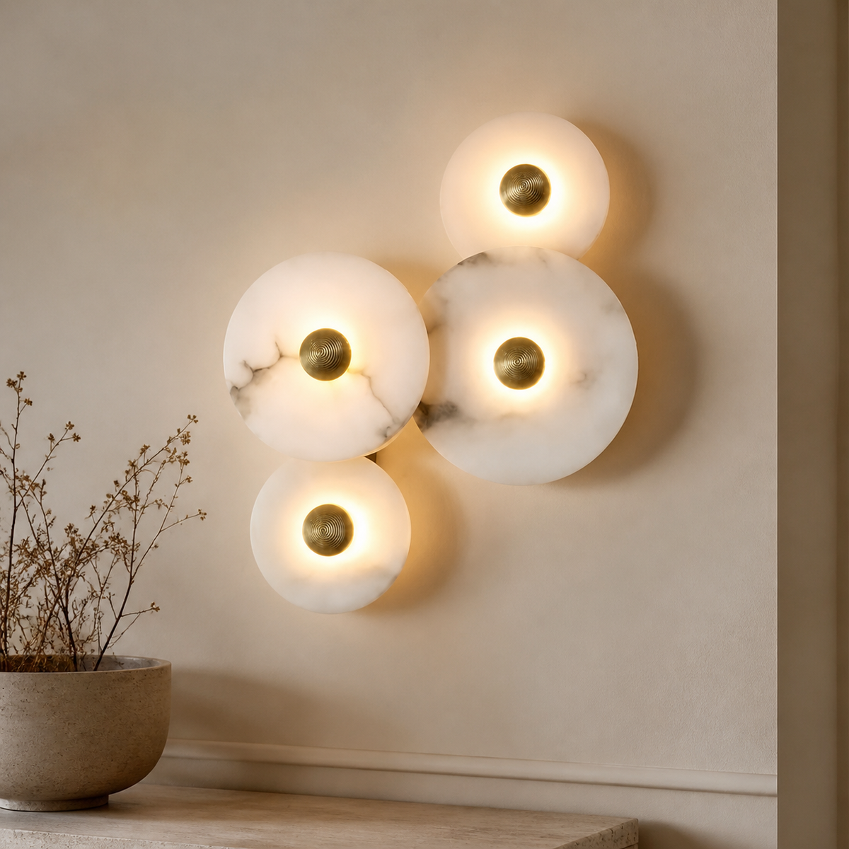 Modern Marble Disc Wall Light