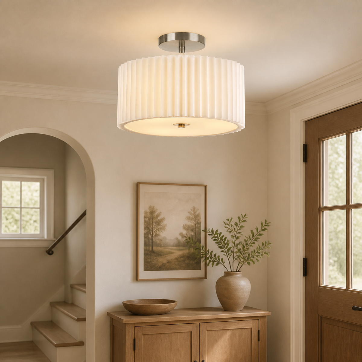 Modern Metal Drum Ceiling Light