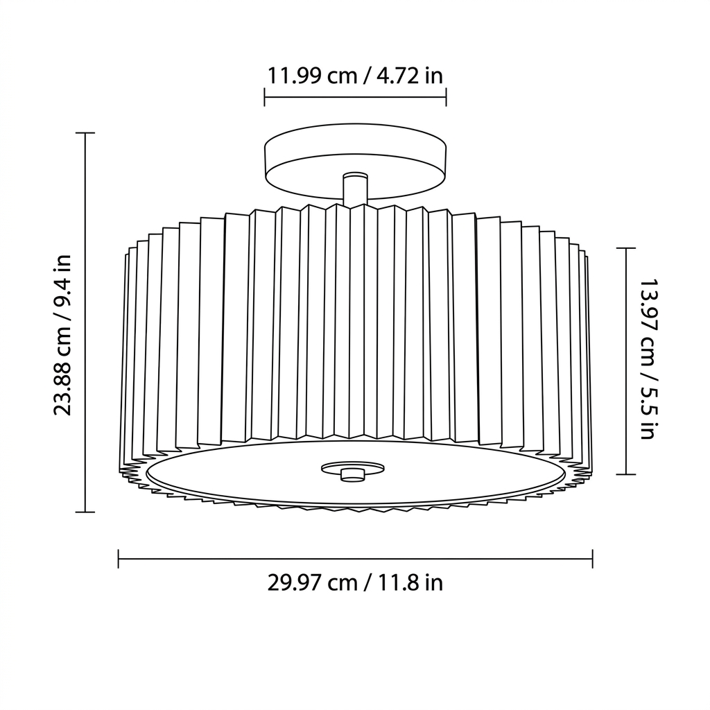 Modern Metal Drum Ceiling Light