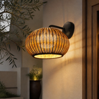 Boho rotan koepelwandlamp