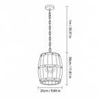Rustieke houten tonhanglamp