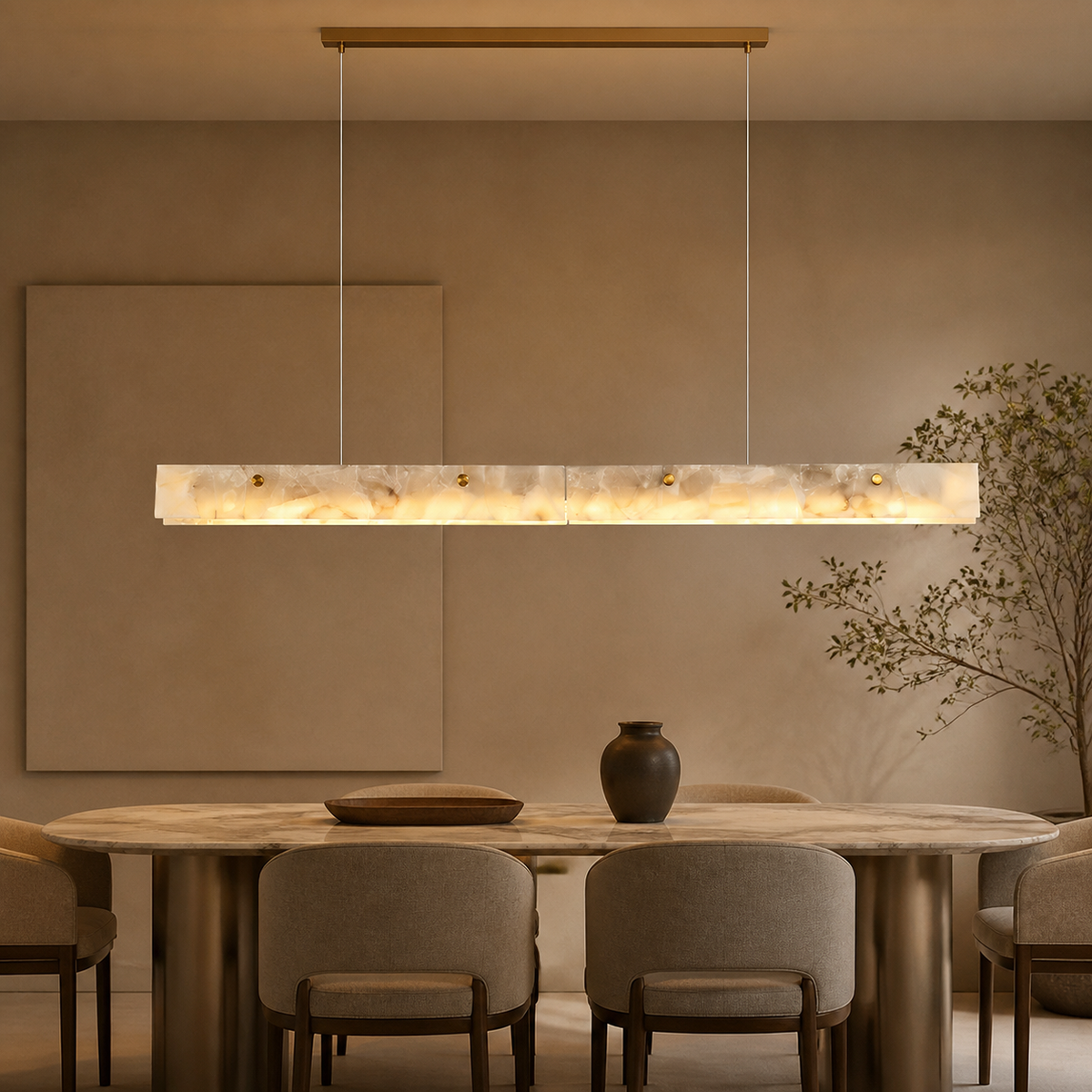 Vintage Marble Linear Pendant Light