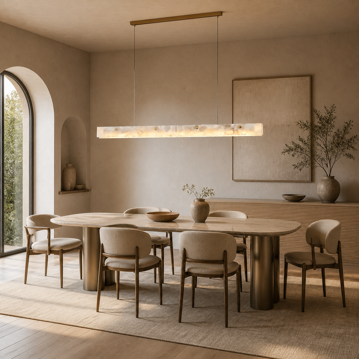 Vintage Marble Linear Pendant Light