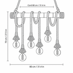Rustic Hemp Rope Linear Pendant Light