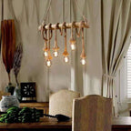 Rustic Hemp Rope Linear Pendant Light