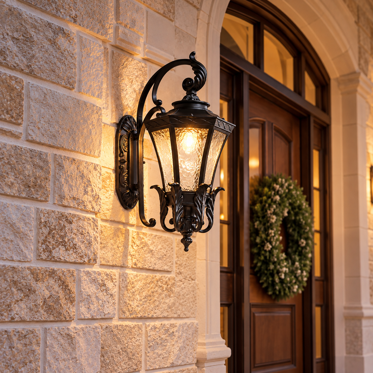 Vintage Glass Lantern Wall Light