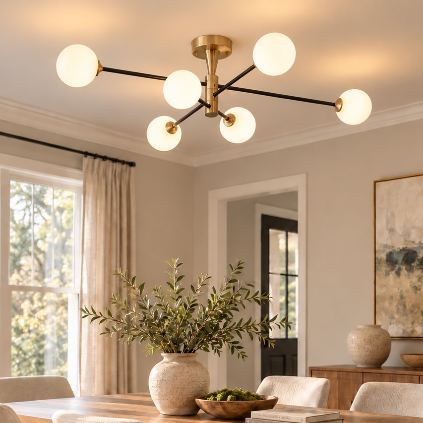 Modern Metal Globe-Cluster Chandelier