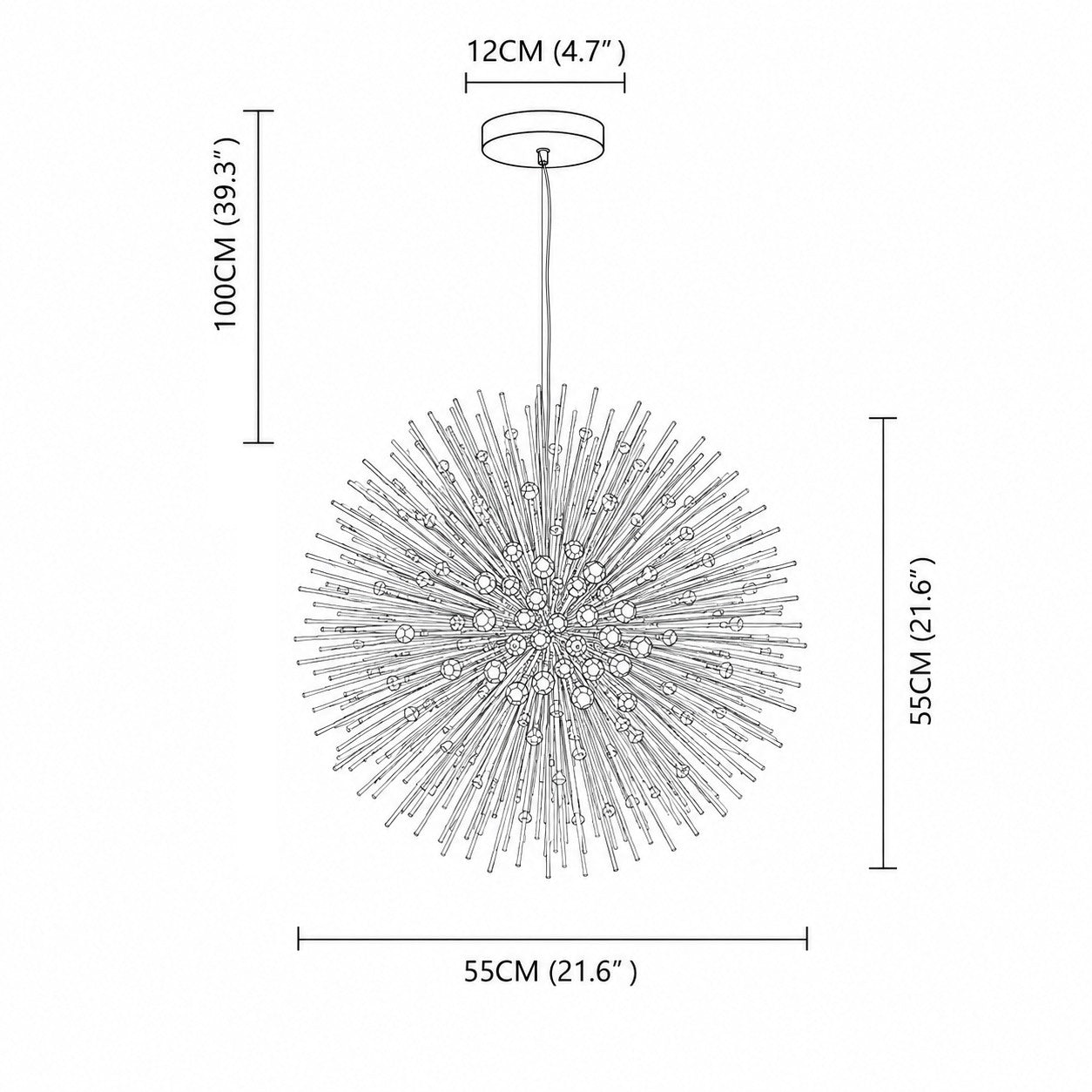 Modern Crystal Sputnik Chandelier