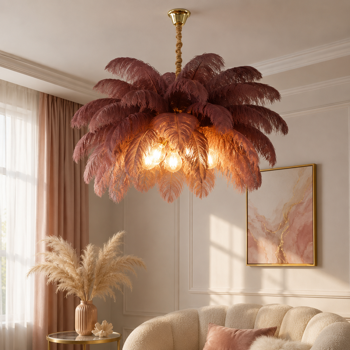 Glam Feather Feather Pendant Light