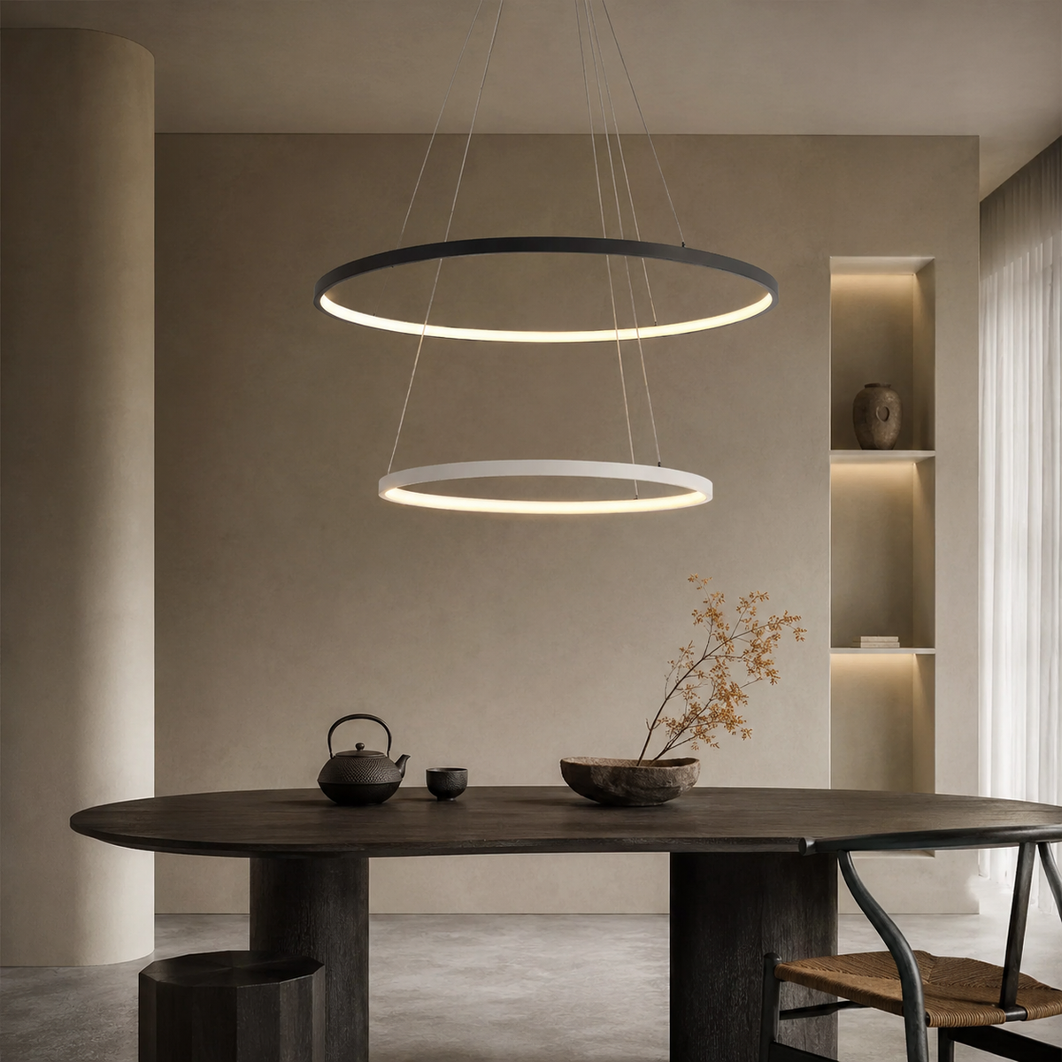 Modern Metal Ring Pendant Light