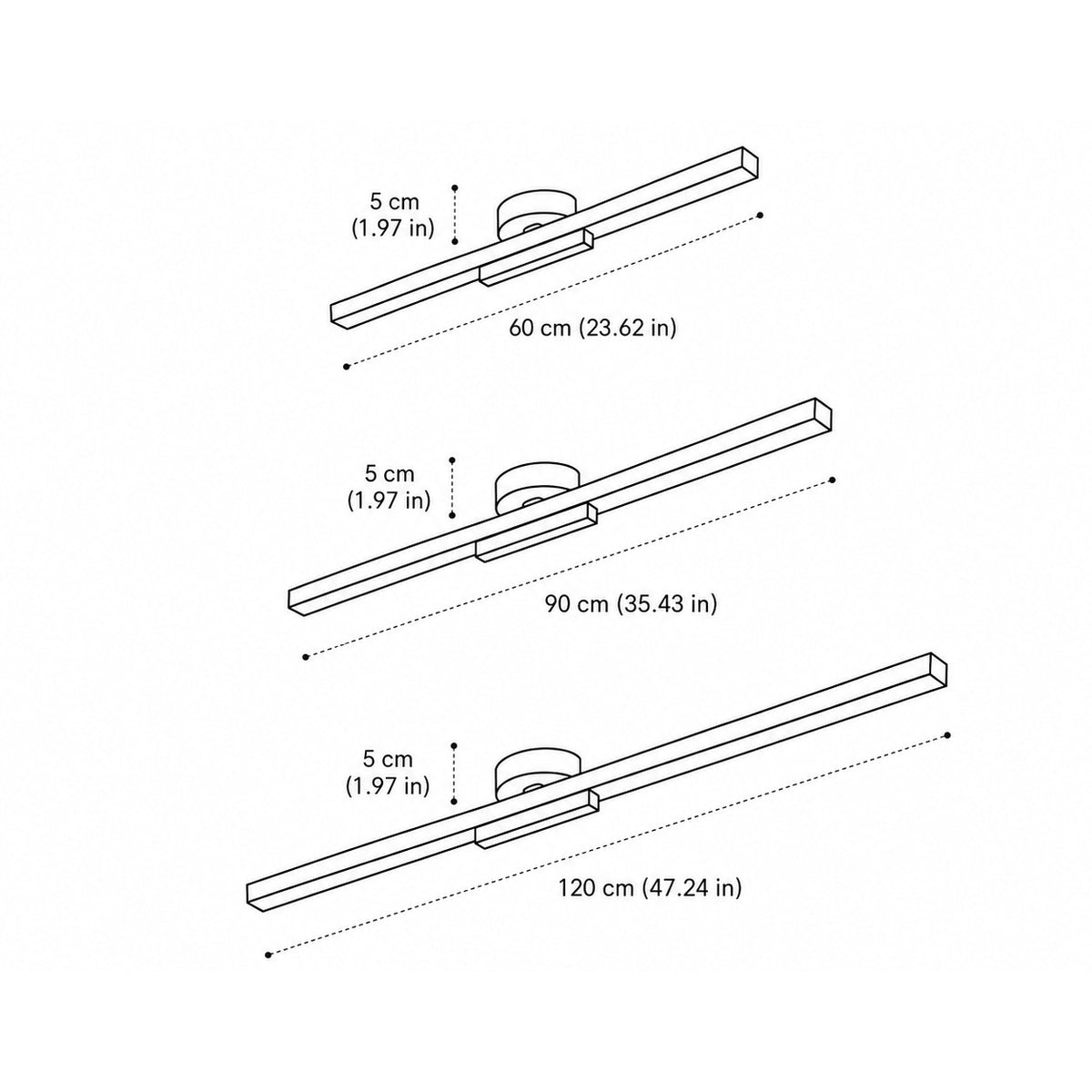 Modern Metal Linear Ceiling Light