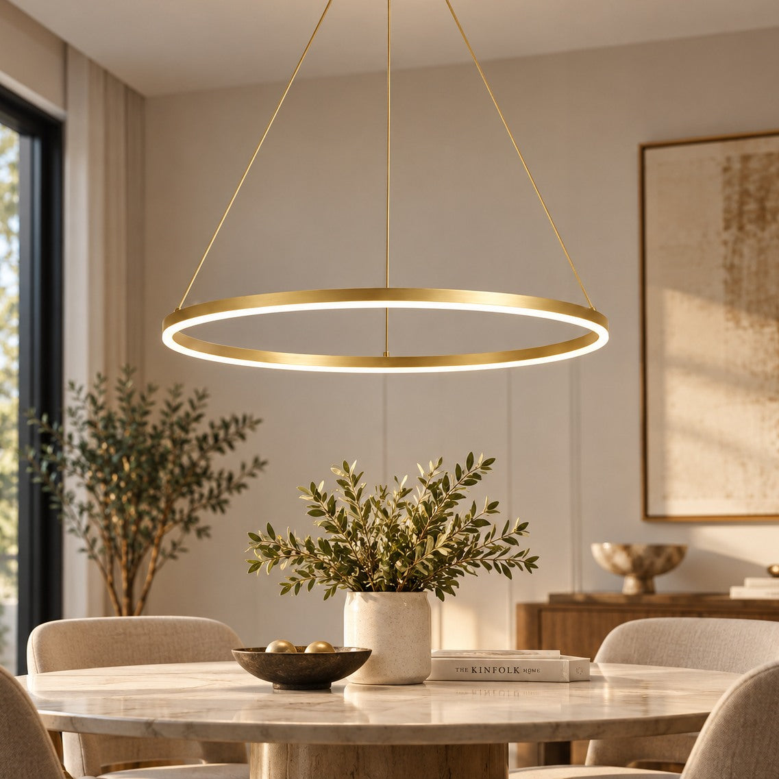 Modern Metal Ring Pendant Light