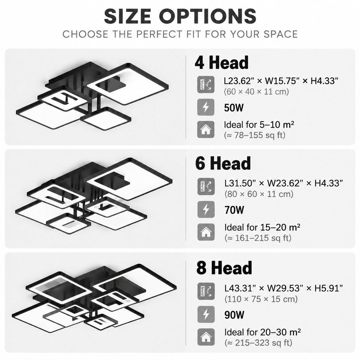 Modern Acrylic Square-Frame Ceiling Light