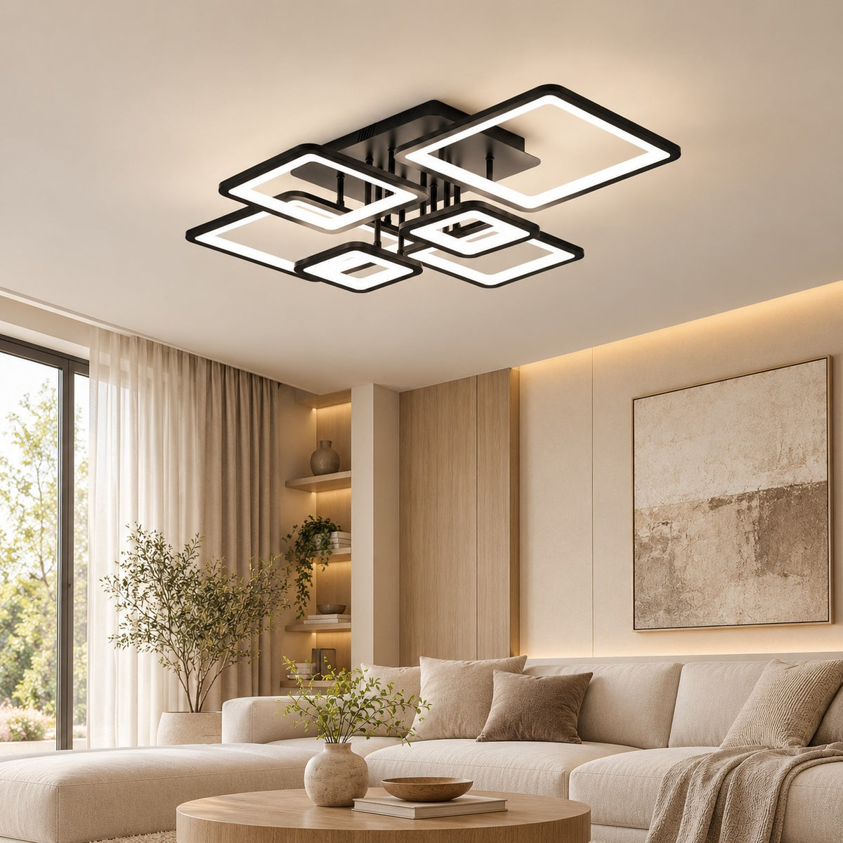 Modern Acrylic Square-Frame Ceiling Light