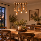 Rustic Hemp Rope Linear Pendant Light
