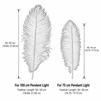 Glam Feather Feather Pendant Light