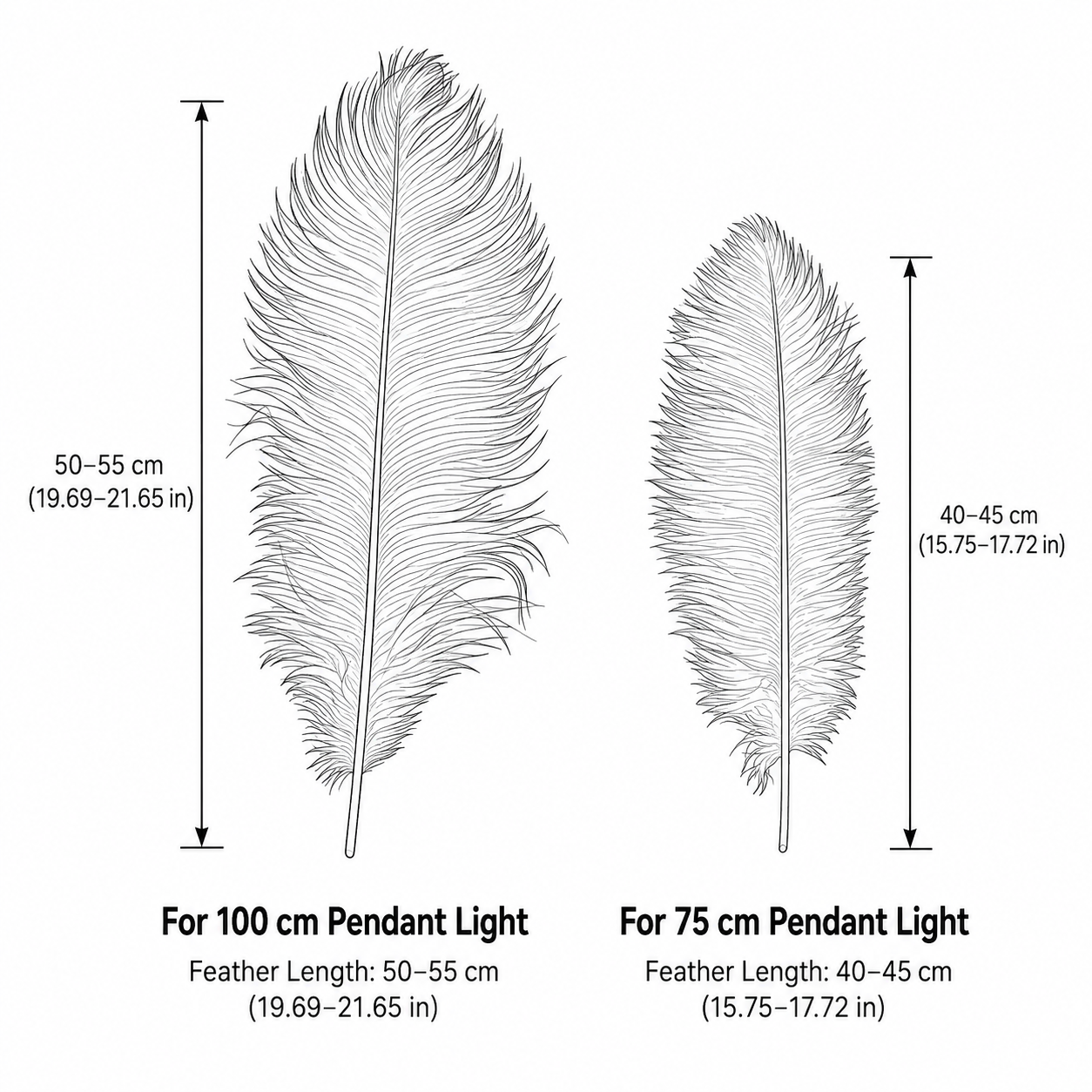 Glam Feather Feather Pendant Light