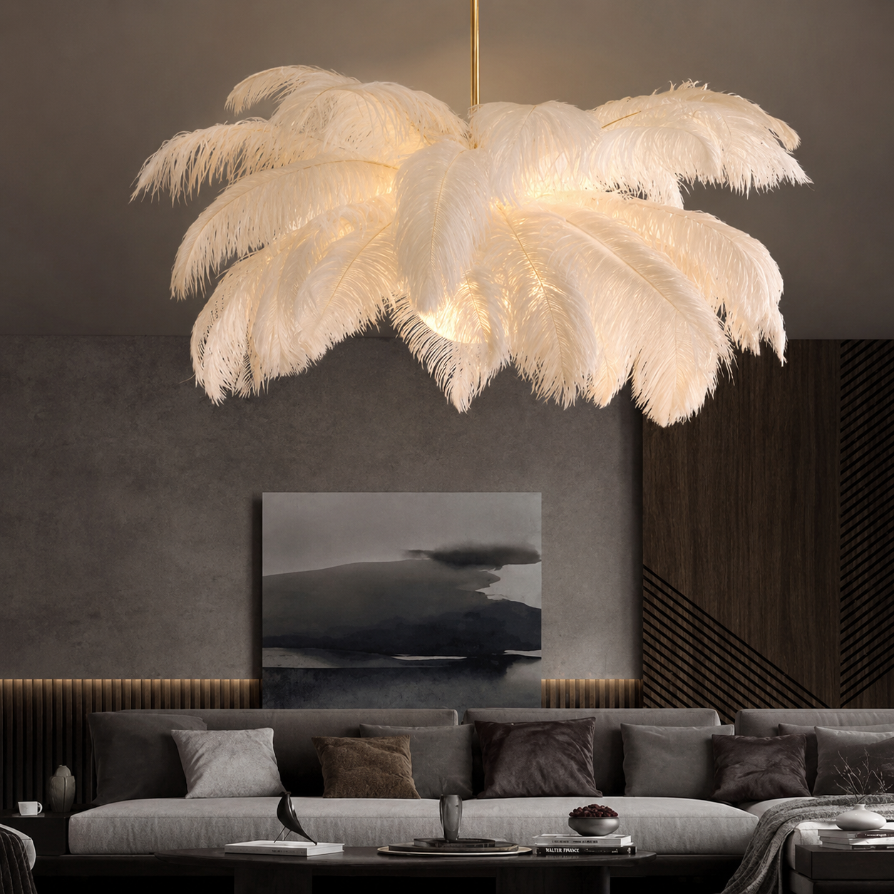 Glam Feather Feather Pendant Light