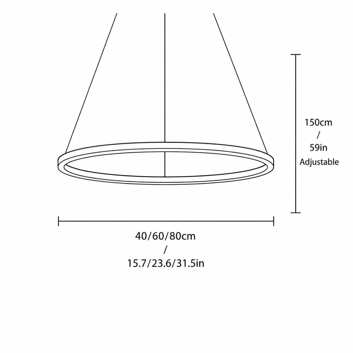 Modern Metal Ring Pendant Light