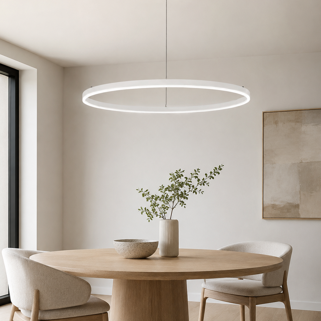 Modern Metal Ring Pendant Light
