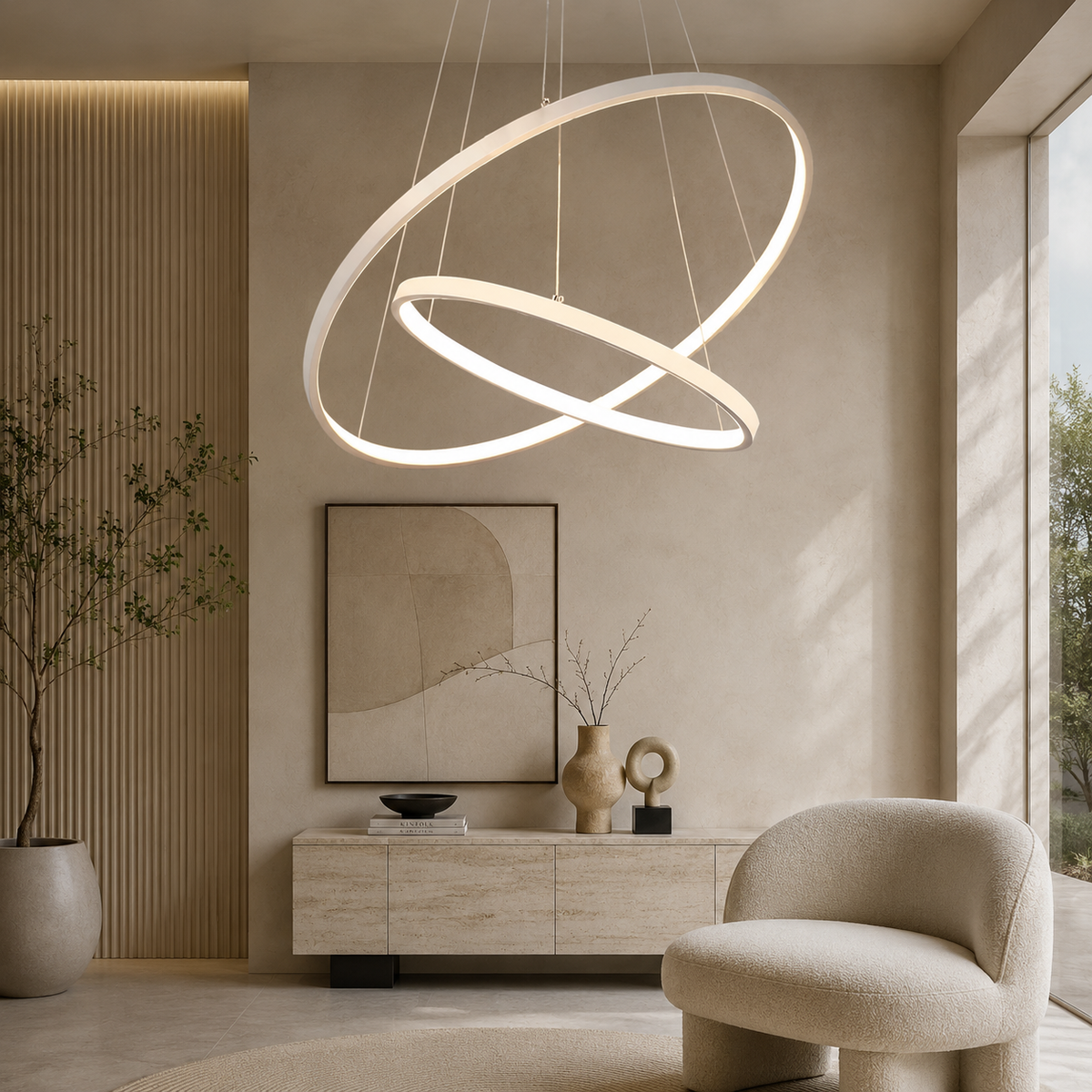 Modern Metal Ring Pendant Light