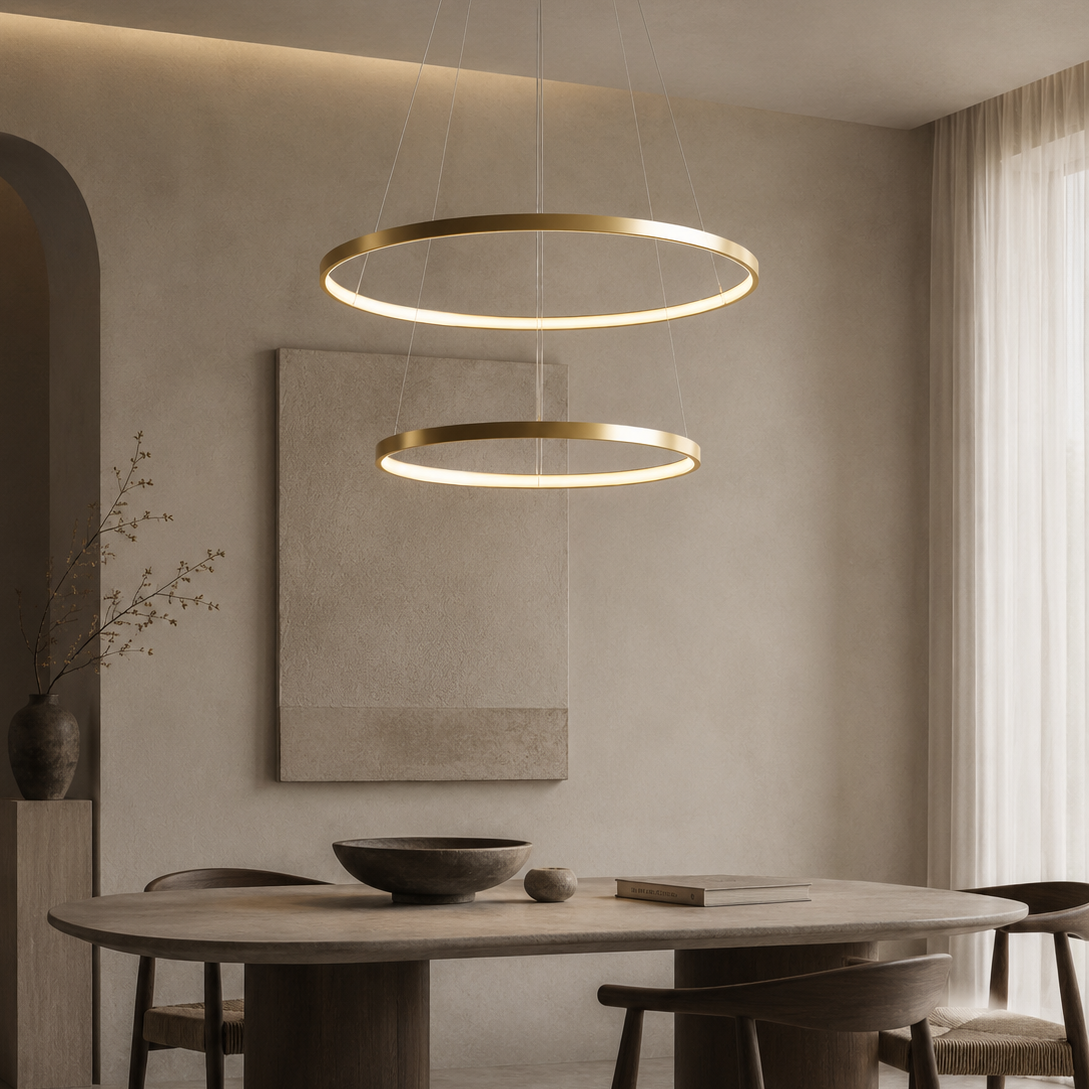 Modern Metal Ring Pendant Light