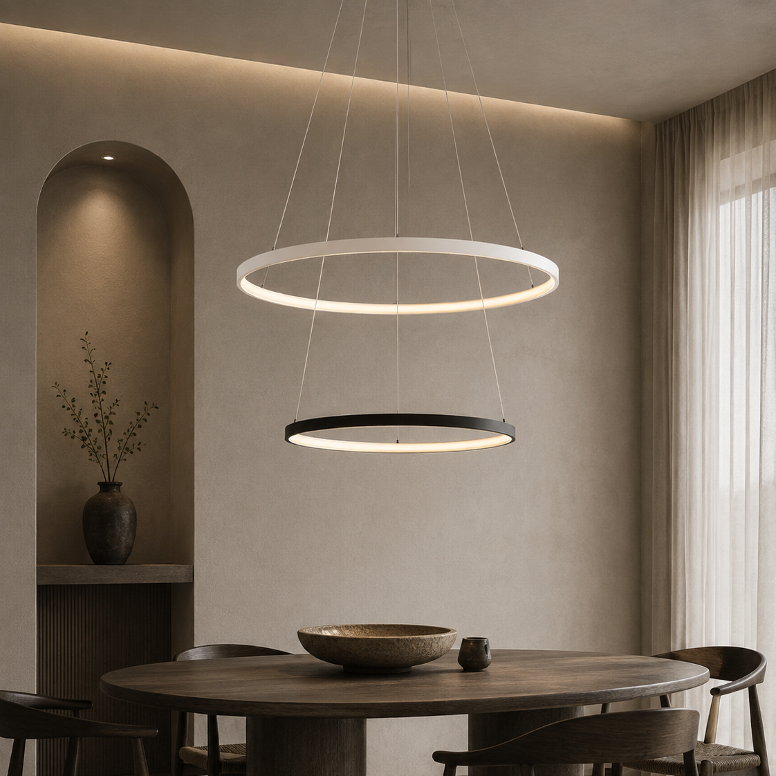 Modern Metal Ring Pendant Light