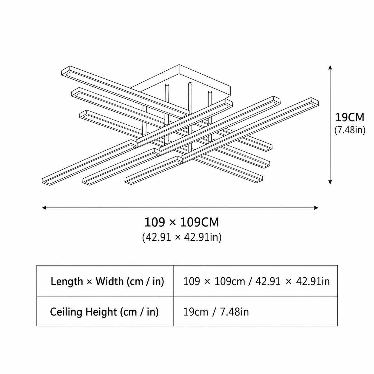 Modern Acrylic Linear Ceiling Light