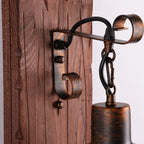 Industriële houten lantaarnwandlamp