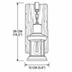 Industriële houten lantaarnwandlamp