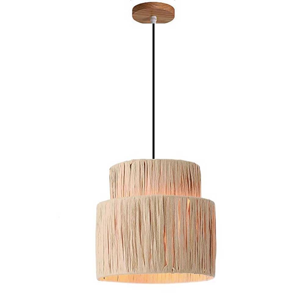 Boho Rattan Drum Pendant Light