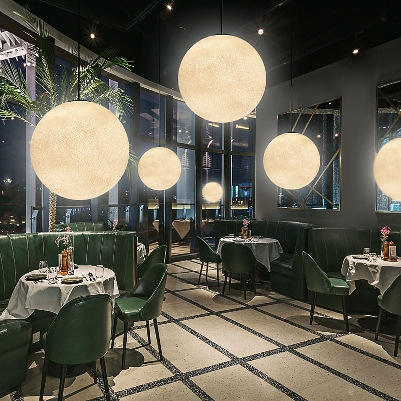 Modern Metal Moon Ceiling Light