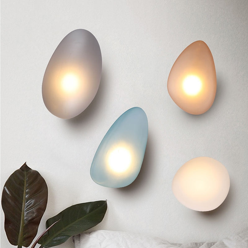 Modern Glass Pebble Wall Light