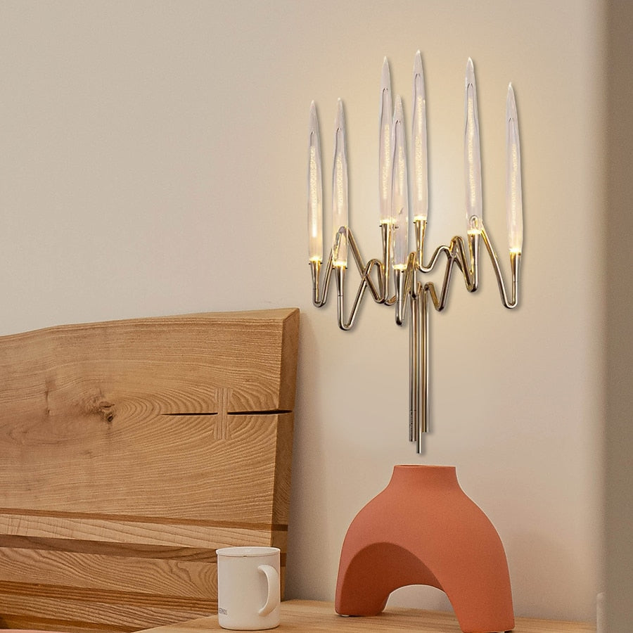 Modern Crystal Candelabra Wall Light