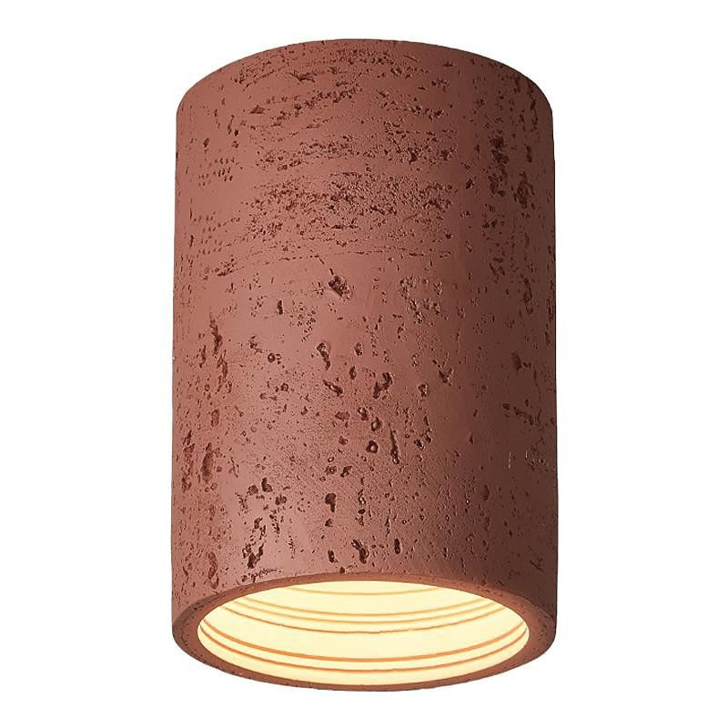 Wabi-Sabi Travertine Cylinder Ceiling Light
