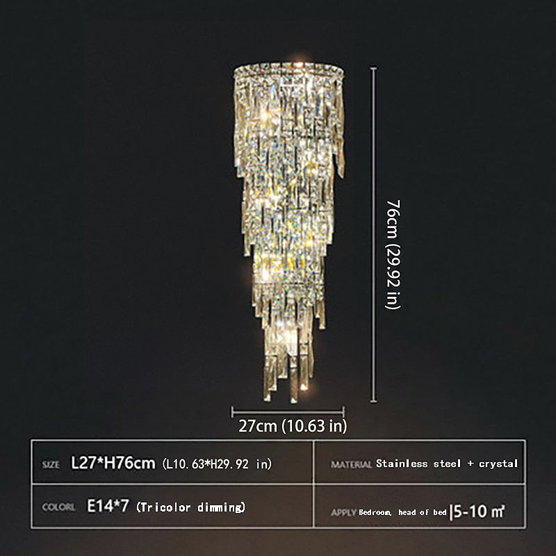 Glam Crystal Cascade Wall Light