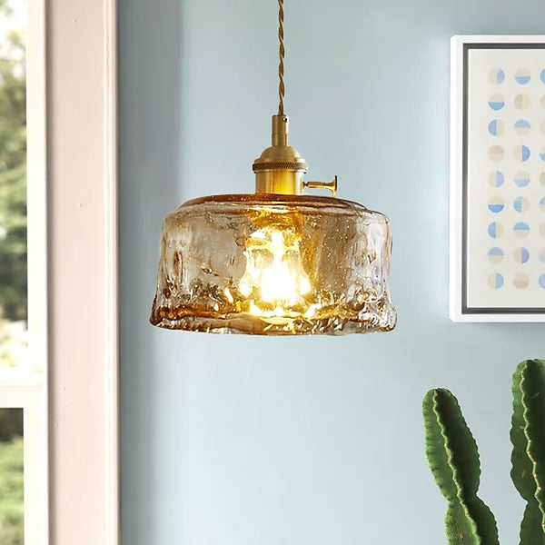 Modern Glass Drum Pendant Light