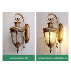 Vintage Wandleuchte mit Glaslaterne