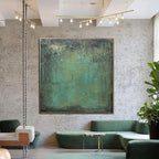 Teal Patina Textured Painting