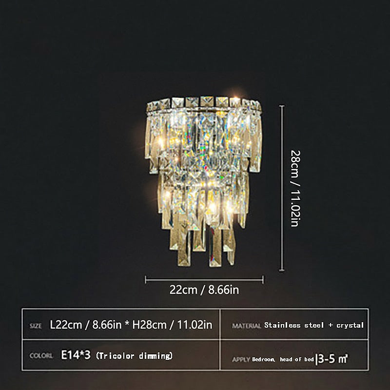 Glam Crystal Cascade Wall Light
