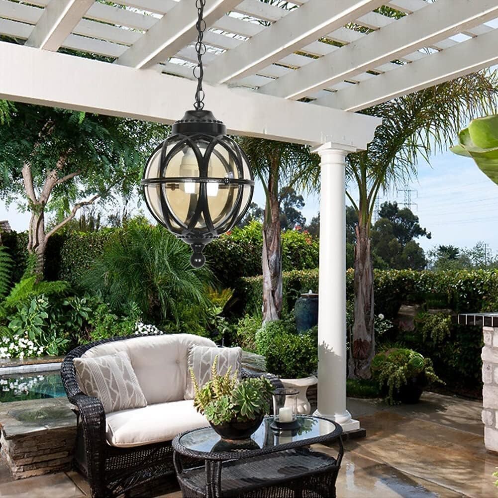Modern Glass Globe-Lantern Pendant Light