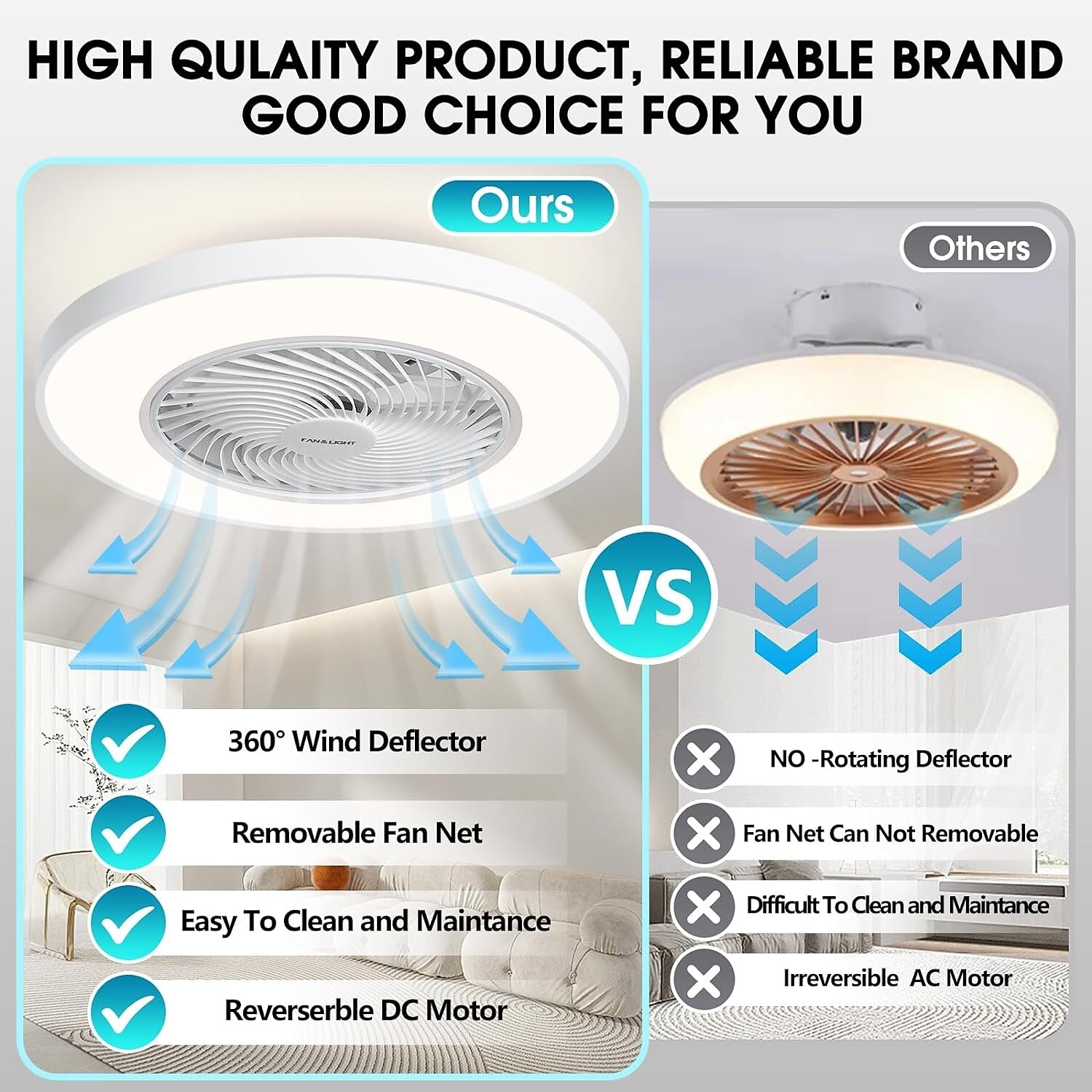 Modern Metal Ring-Fan Ceiling Fan Light