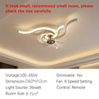 Deckenventilatorlampe mit modernem Metallflügel