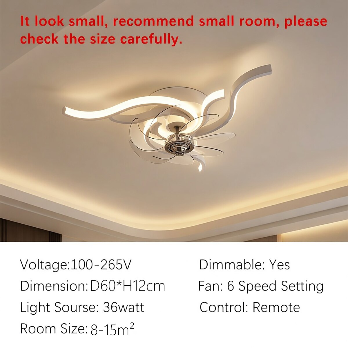 Modern Metal Blade-Fan Ceiling Fan Light