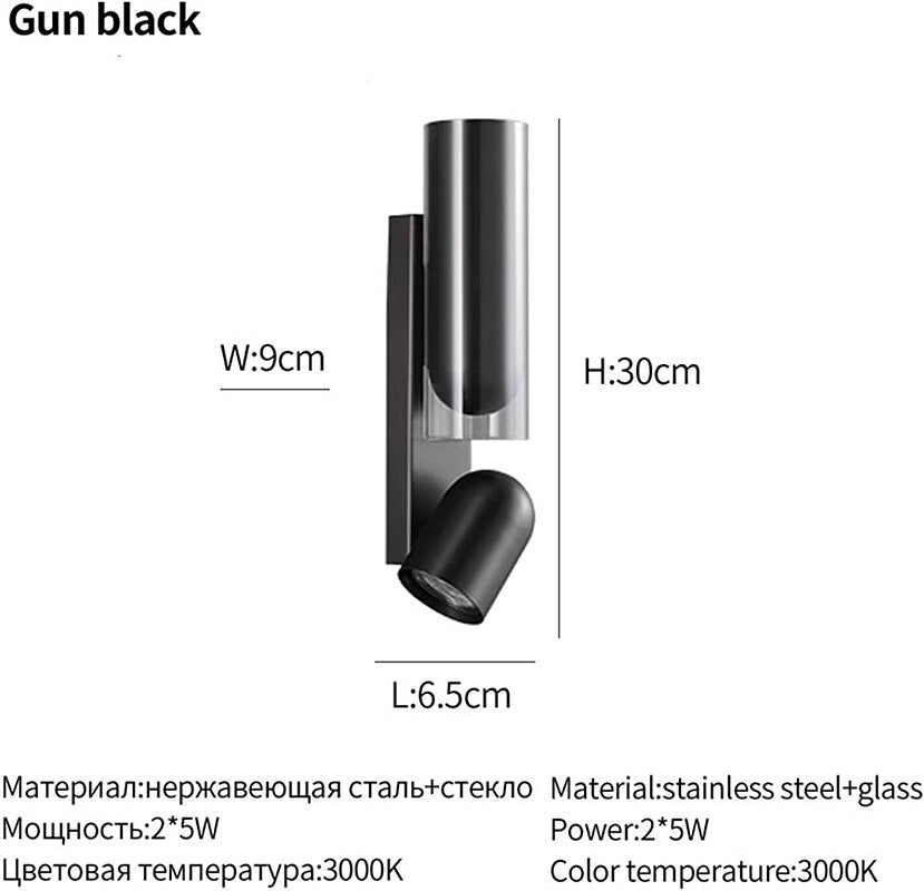 Glam Metal Cylinder Wall Light
