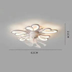 Plafonnier ventilateur de plafond moderne en métal avec pales en forme de fleur