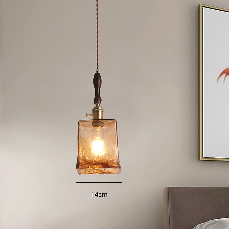 Vintage Glass Bell Pendant Light