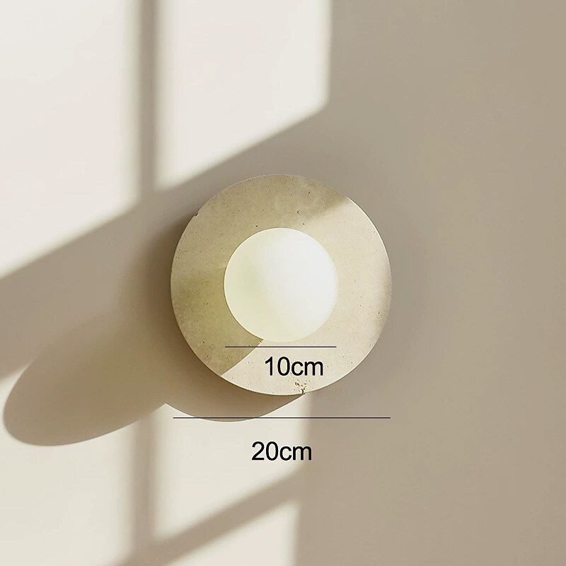 Wabi-Sabi Travertine Disc Wall Light