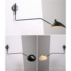Moderne Metall-Wandleuchte mit Schwenkarm